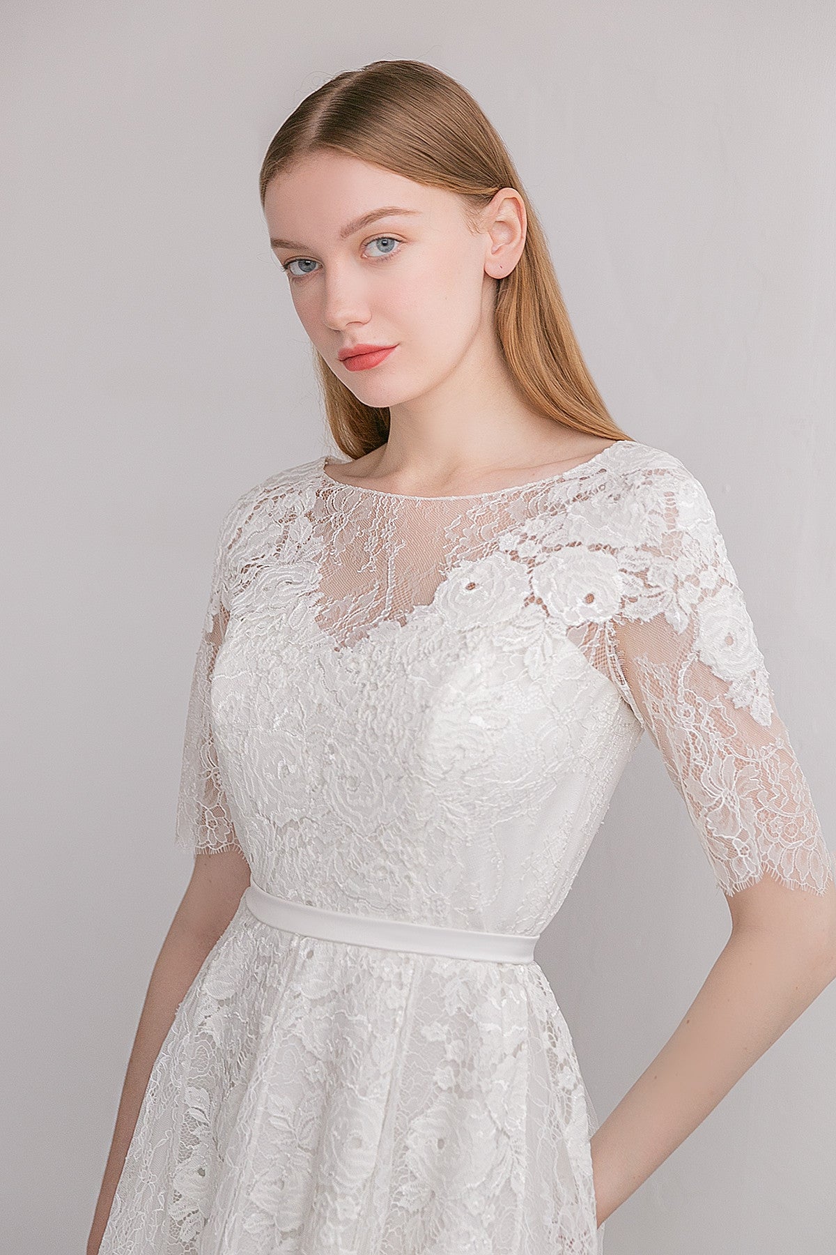 Chantilly Lace A-line Wedding Dress Estelle Ready to Ship / Ivory / 10 US (42 EU) Chantilly Lace A-line Wedding Dress Estelle Ready to Ship / Ivory / 10 US (42 EU)