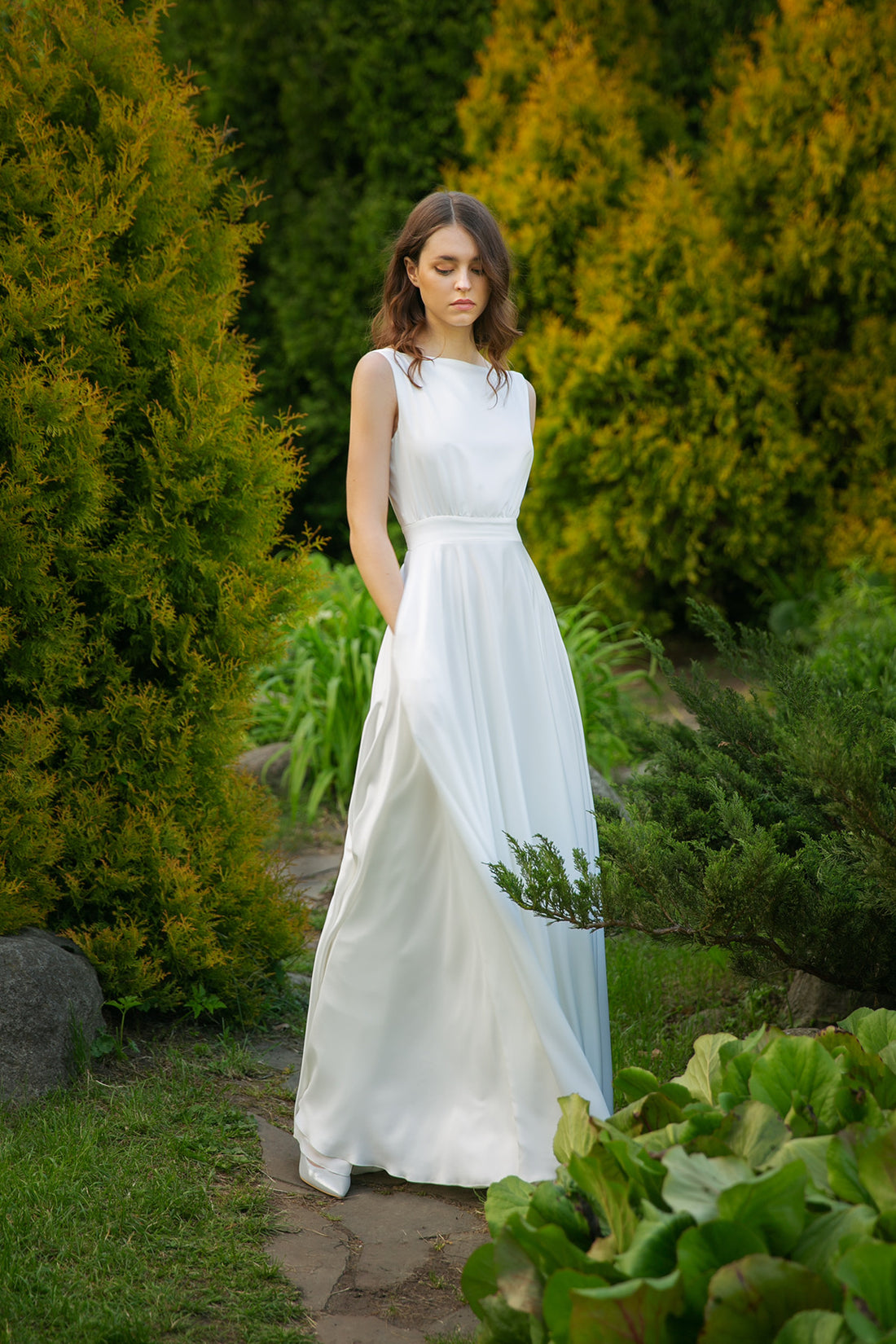 Silk Reception Wedding Dress Iris With Open Back