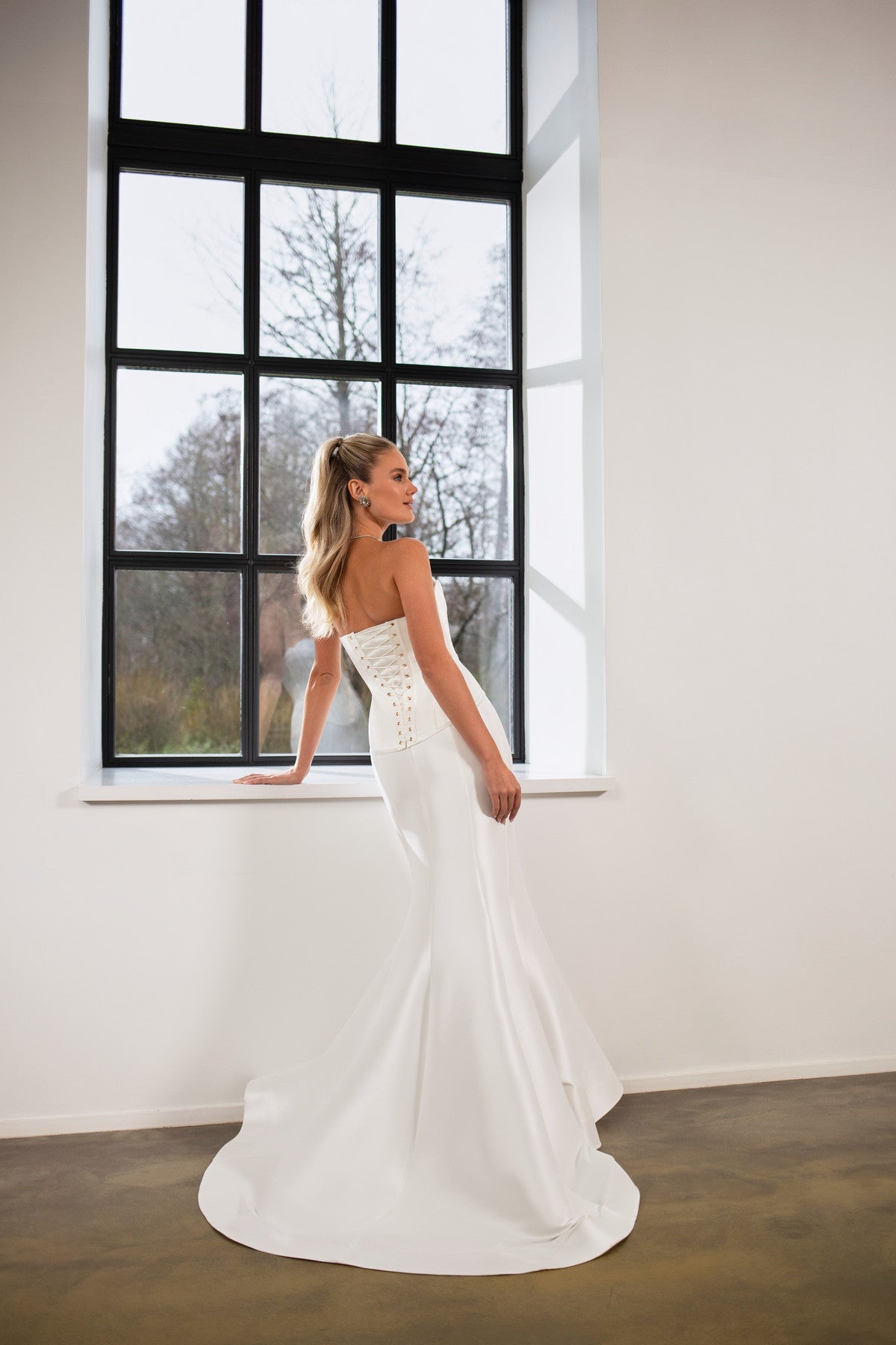 Mikado Fit & Flare Two Piece Corset Wedding Dress Priscilla Custom (Plus Size) / Off-white Mikado Fit & Flare Two Piece Corset Wedding Dress Priscilla Custom (Plus Size) / Off-white