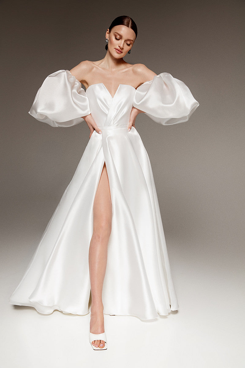 Organza Wedding Dress With Leg Slit Grace