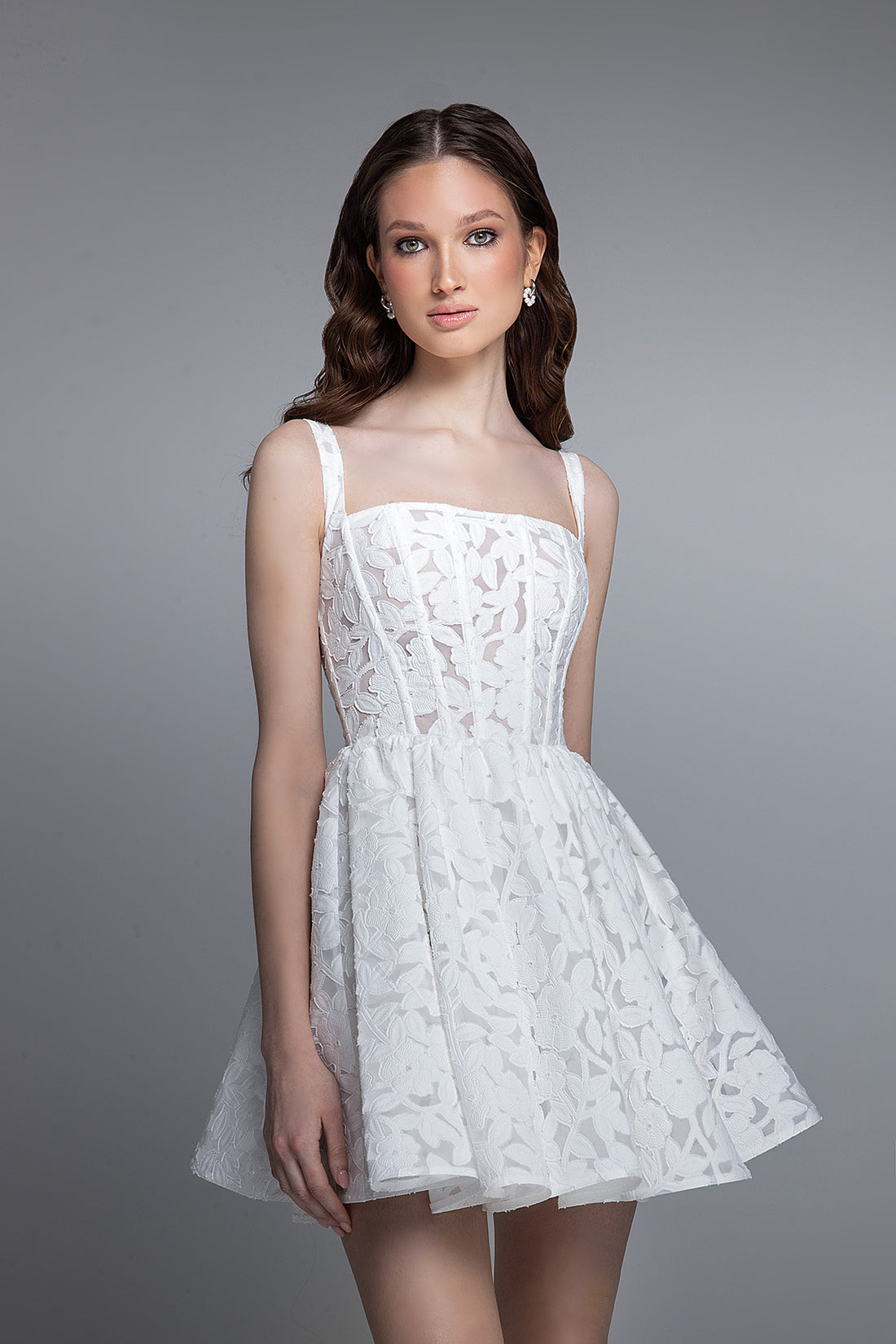 Short White Lace Wedding Dress Ruta mini