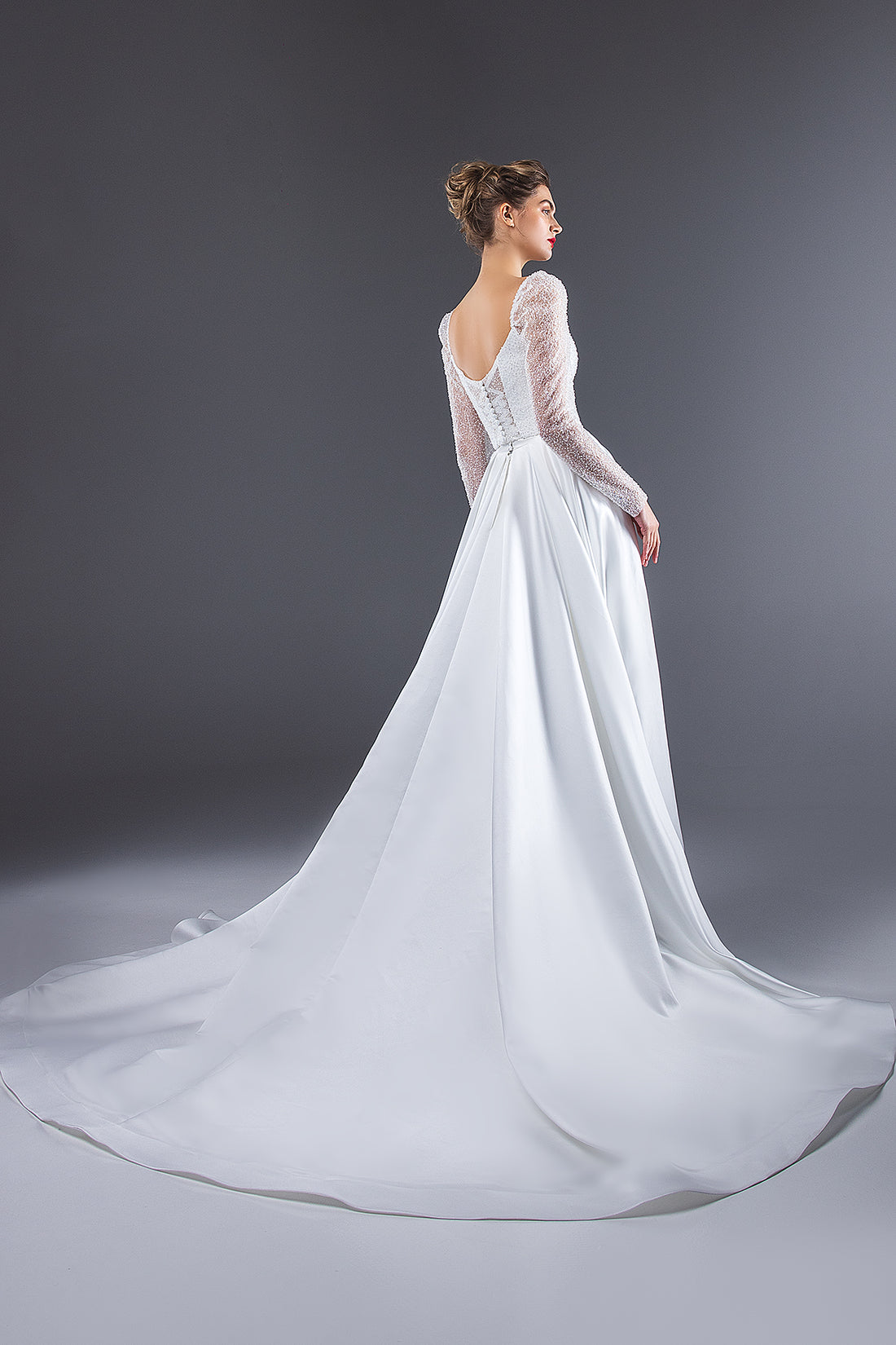 Modern 2 in 1 Wedding Dress With Detachable Skirt Charlotte