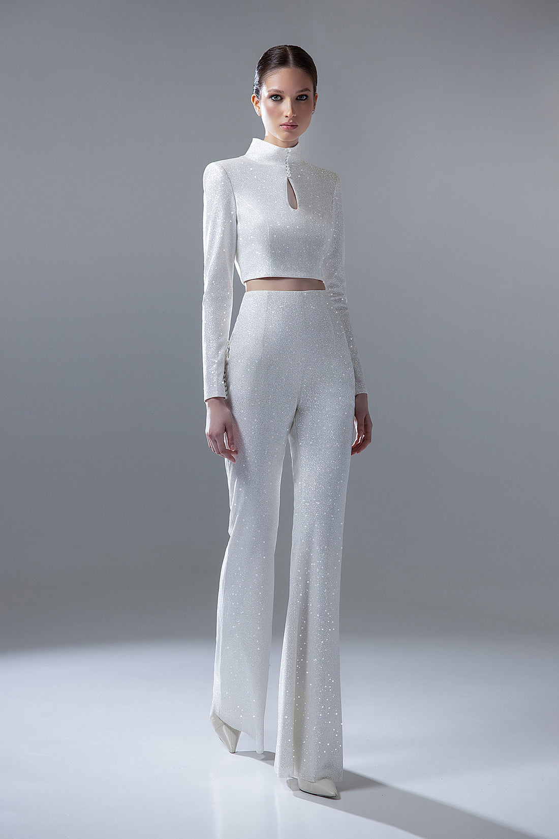 Bridal Pants With Long Sleeve Crop Top Martina